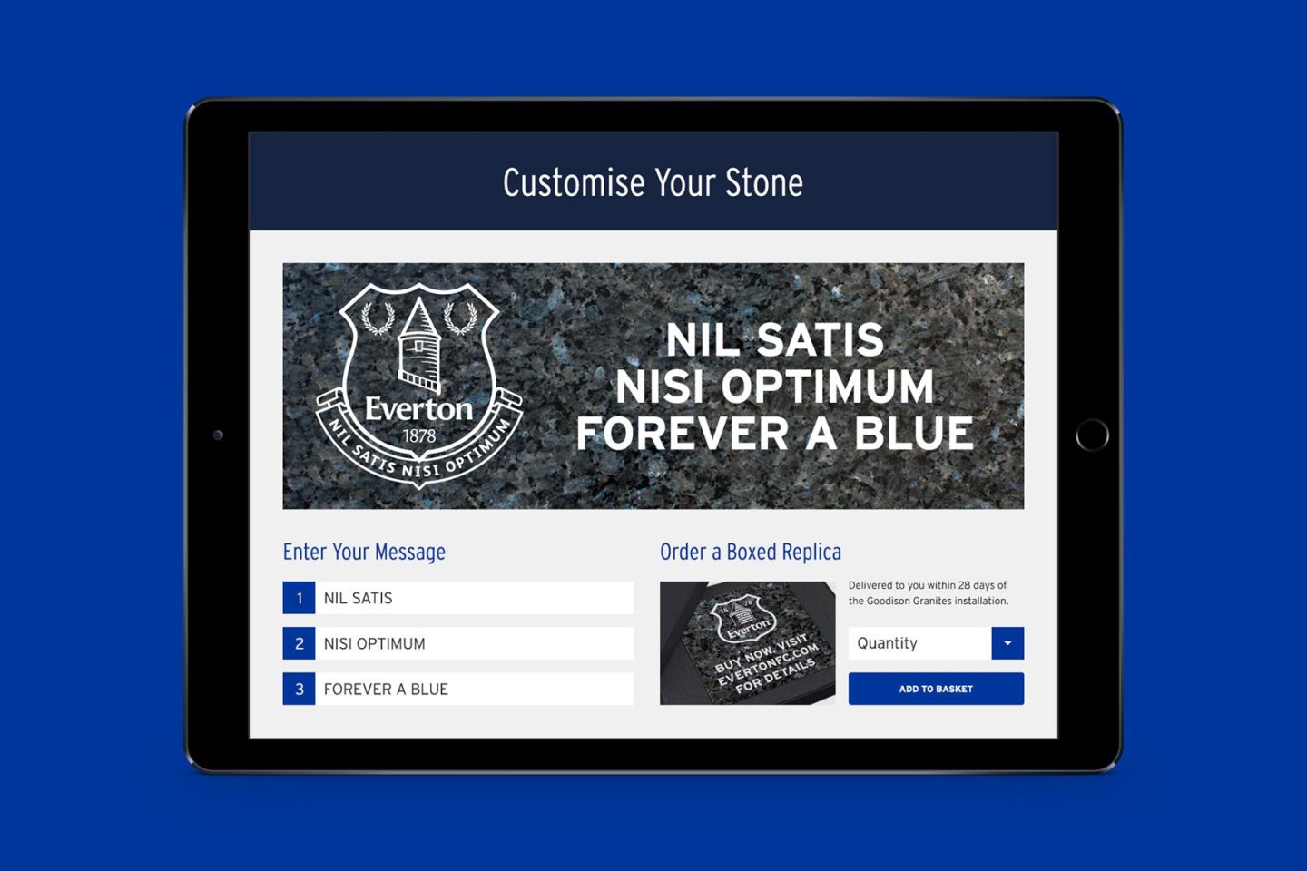 Sports tribute Everton customise tablet