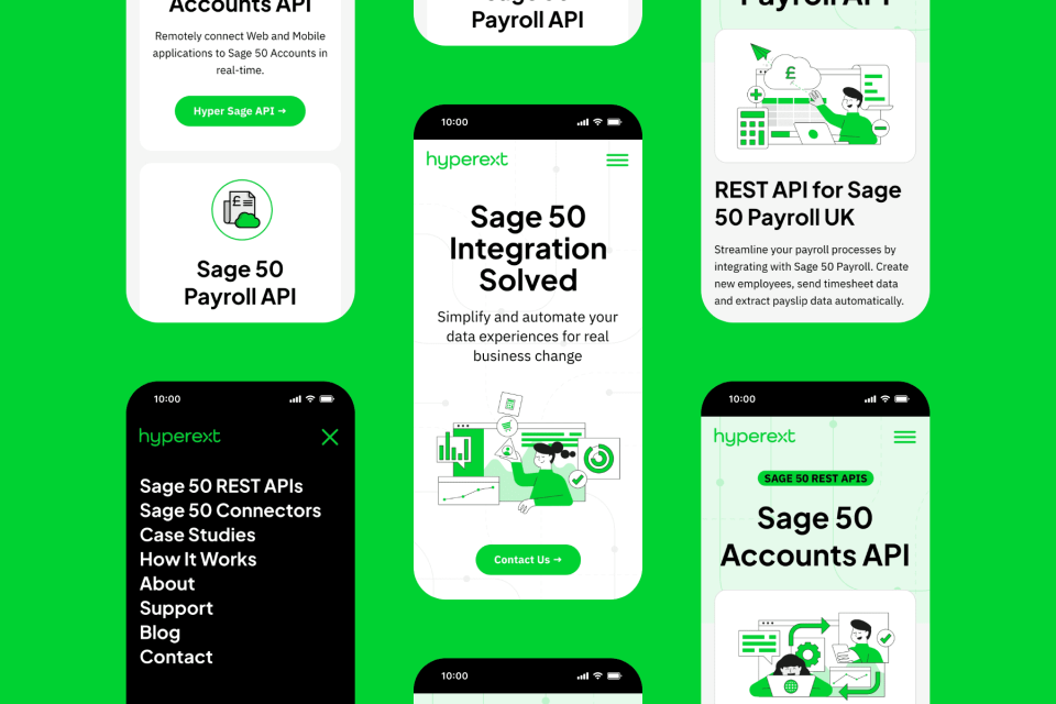 Hyperext website - Mobile view