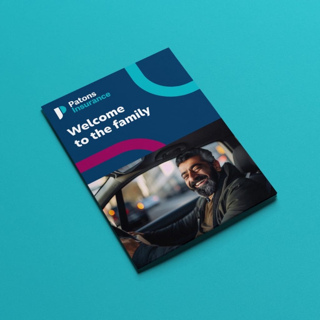 Patons Insurance - branding folder cover