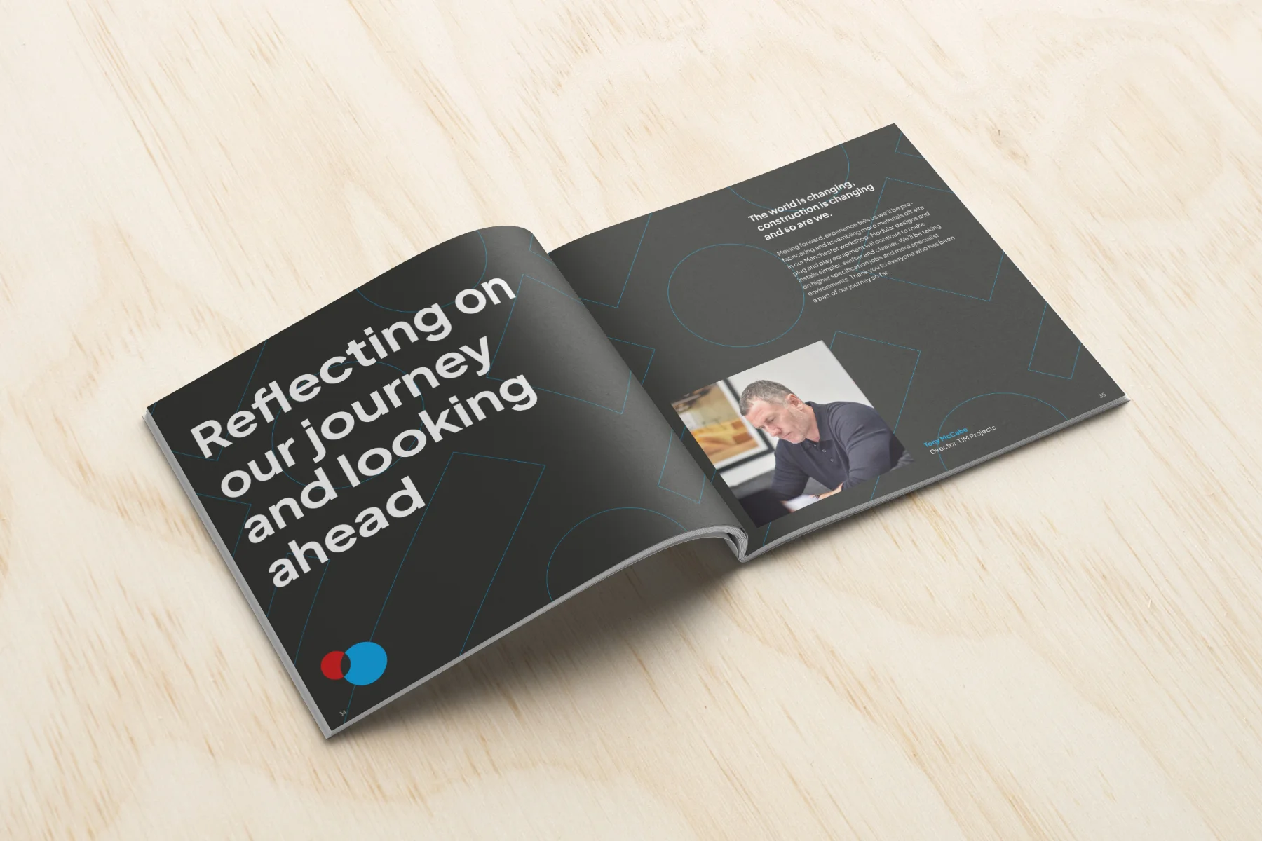 TJM Projects branding printed brochure design spread journey