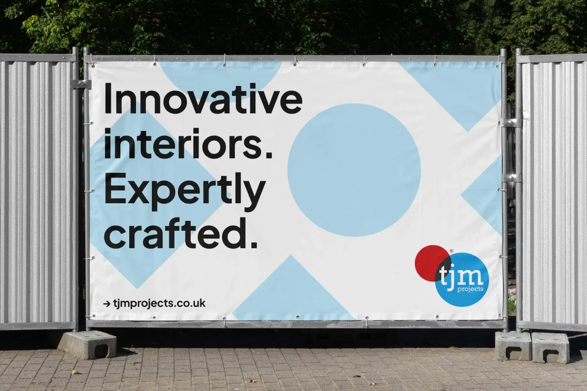 TJM Projects branding - fence banner