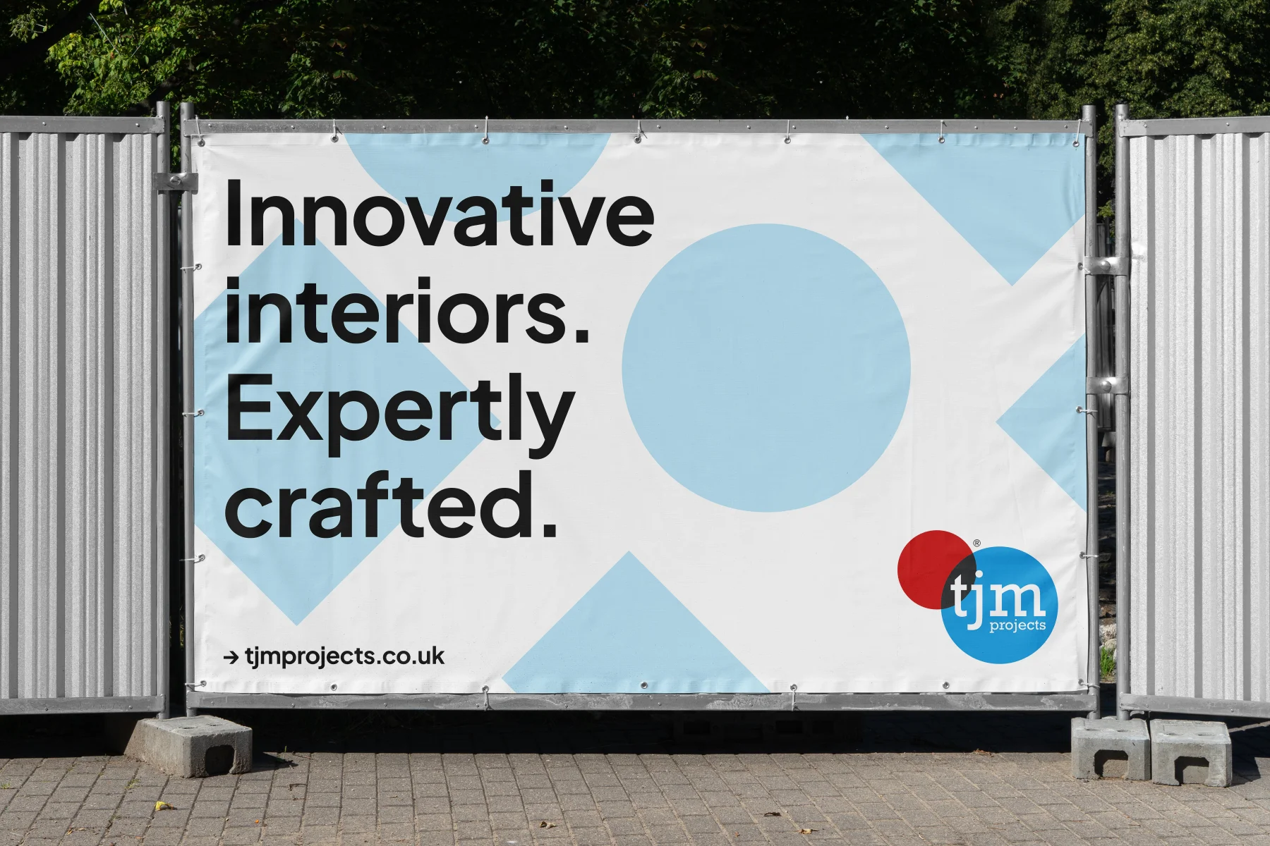 TJM Projects branding - fence banner