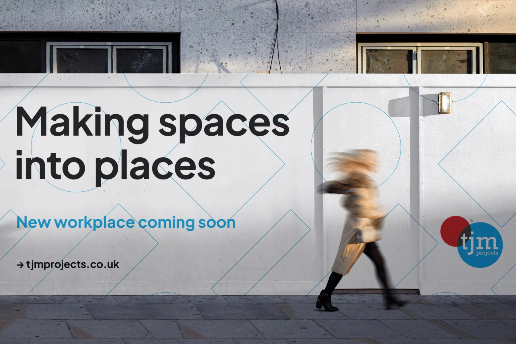 TJM Projects branding - hoarding graphics