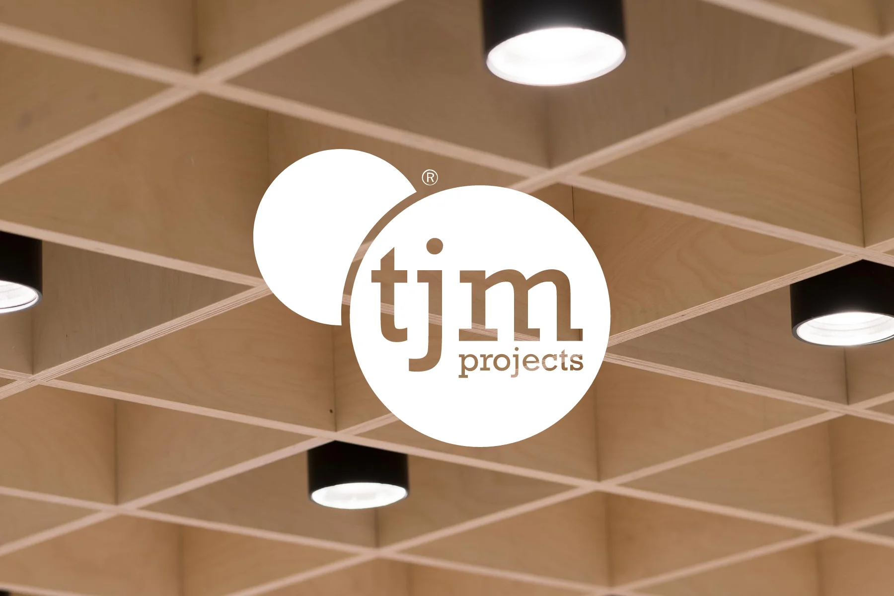 TJM Projects branding logo design white