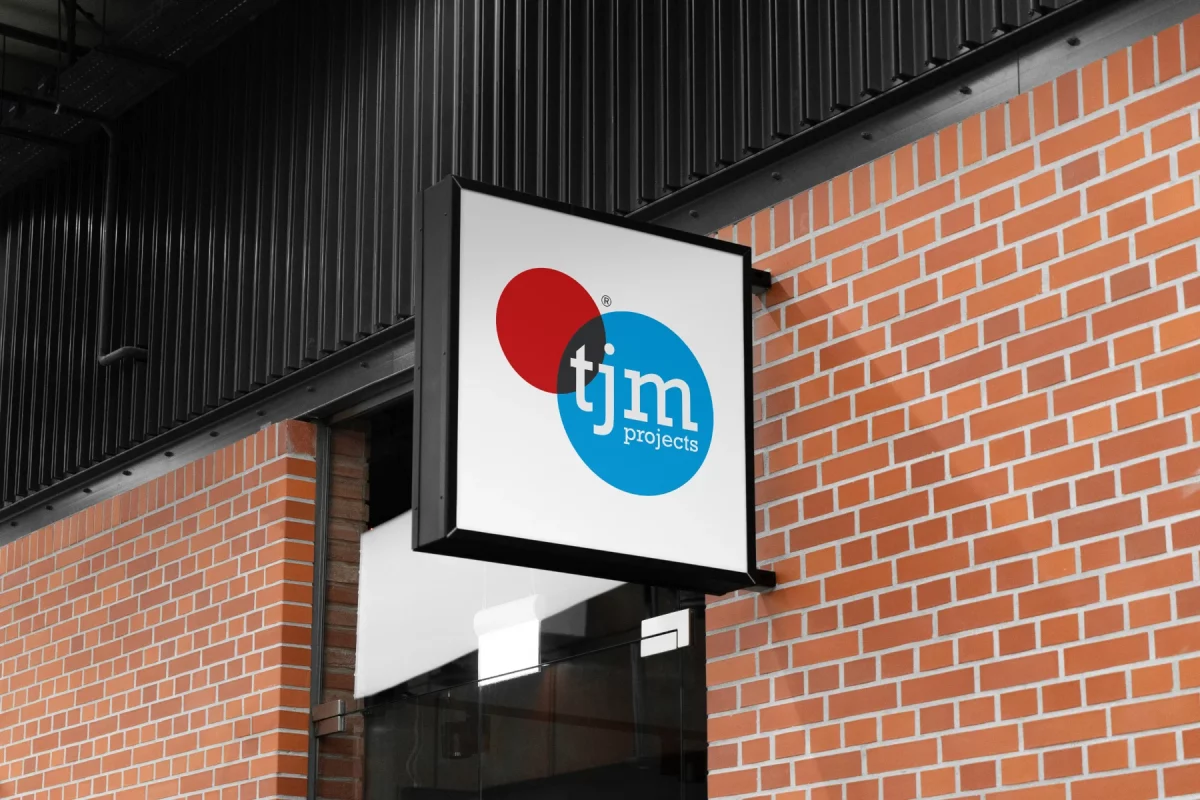 TJM Projects branding logo design signage