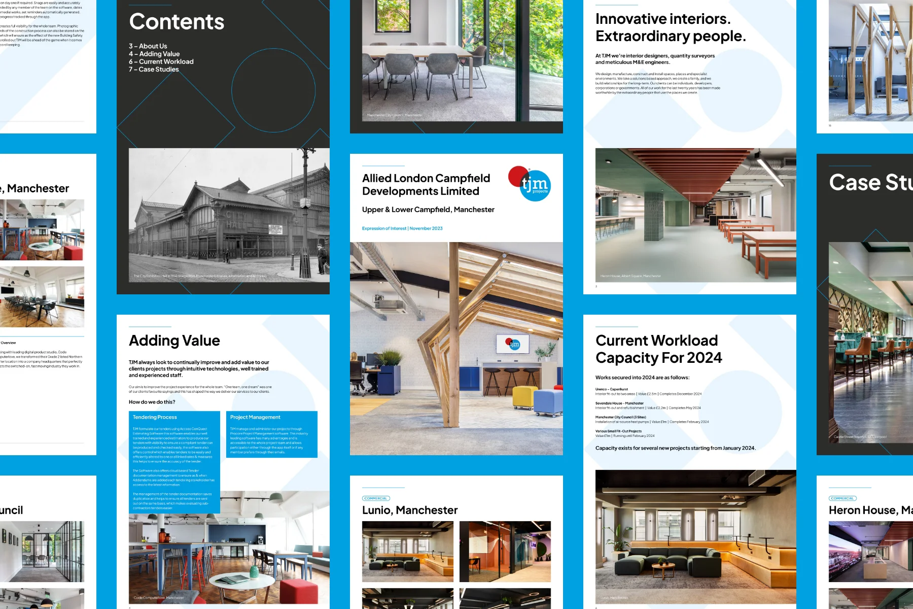 TJM Projects branding Campfield Manchester tender pages