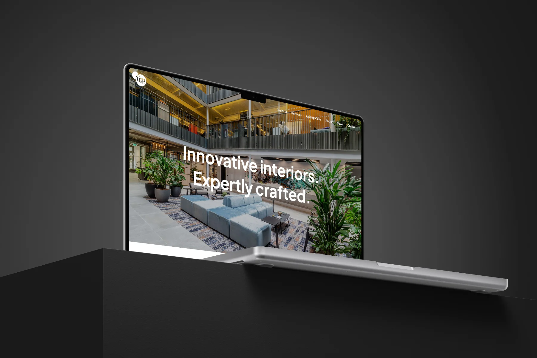 TJM Projects website design desktop home page