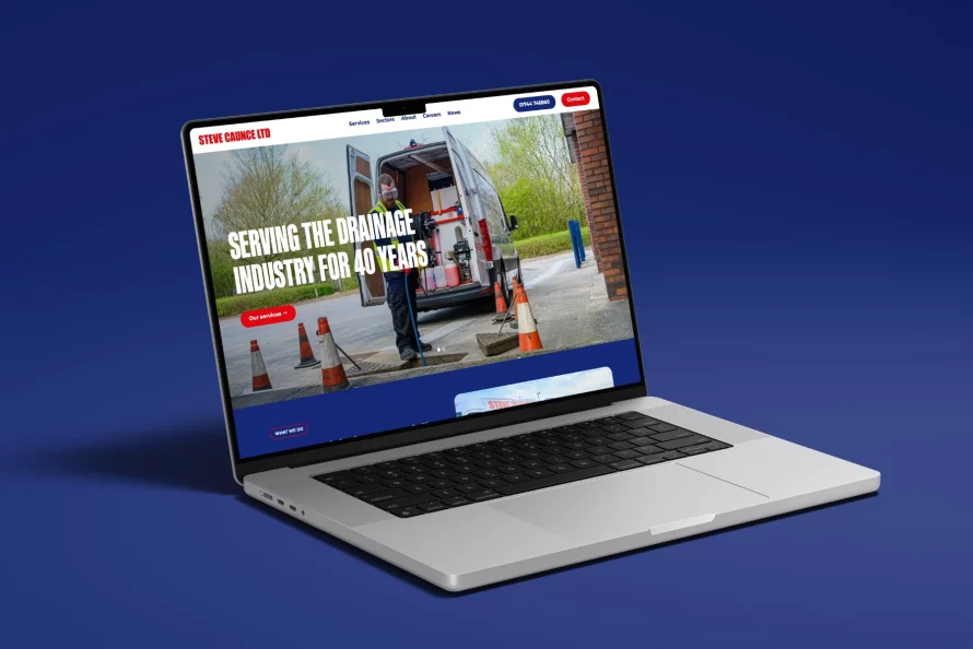 Steve Caunce website design desktop homepage
