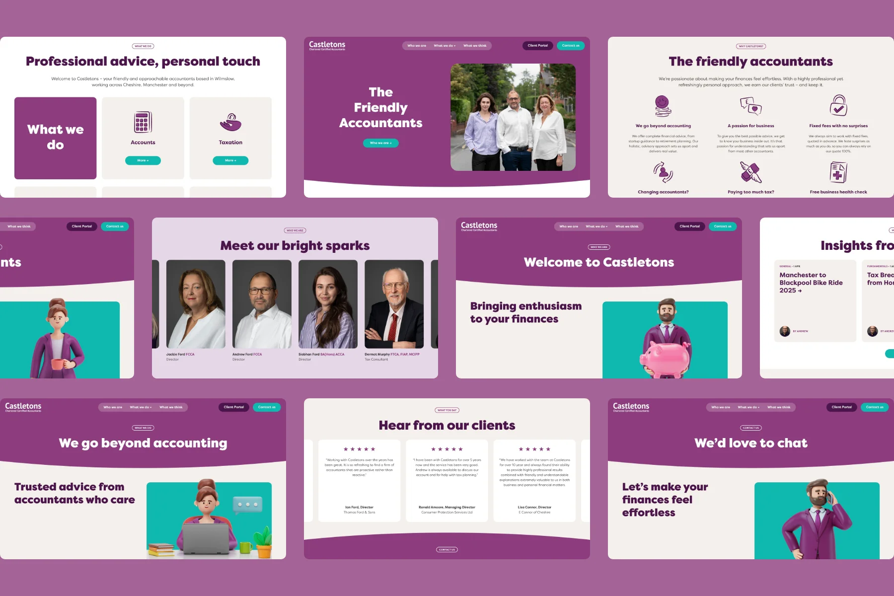 Castletons Accountants website design desktop screens