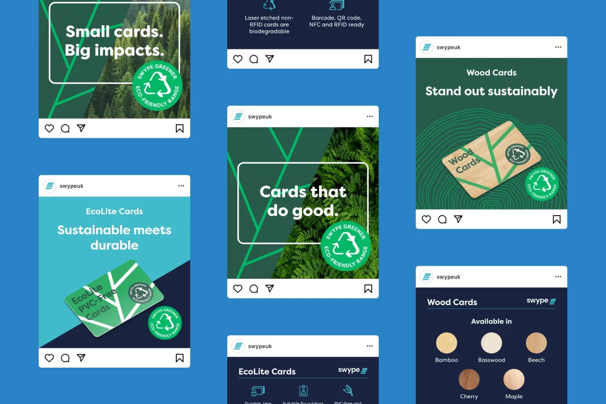 Swype branding eco range social instagram posts