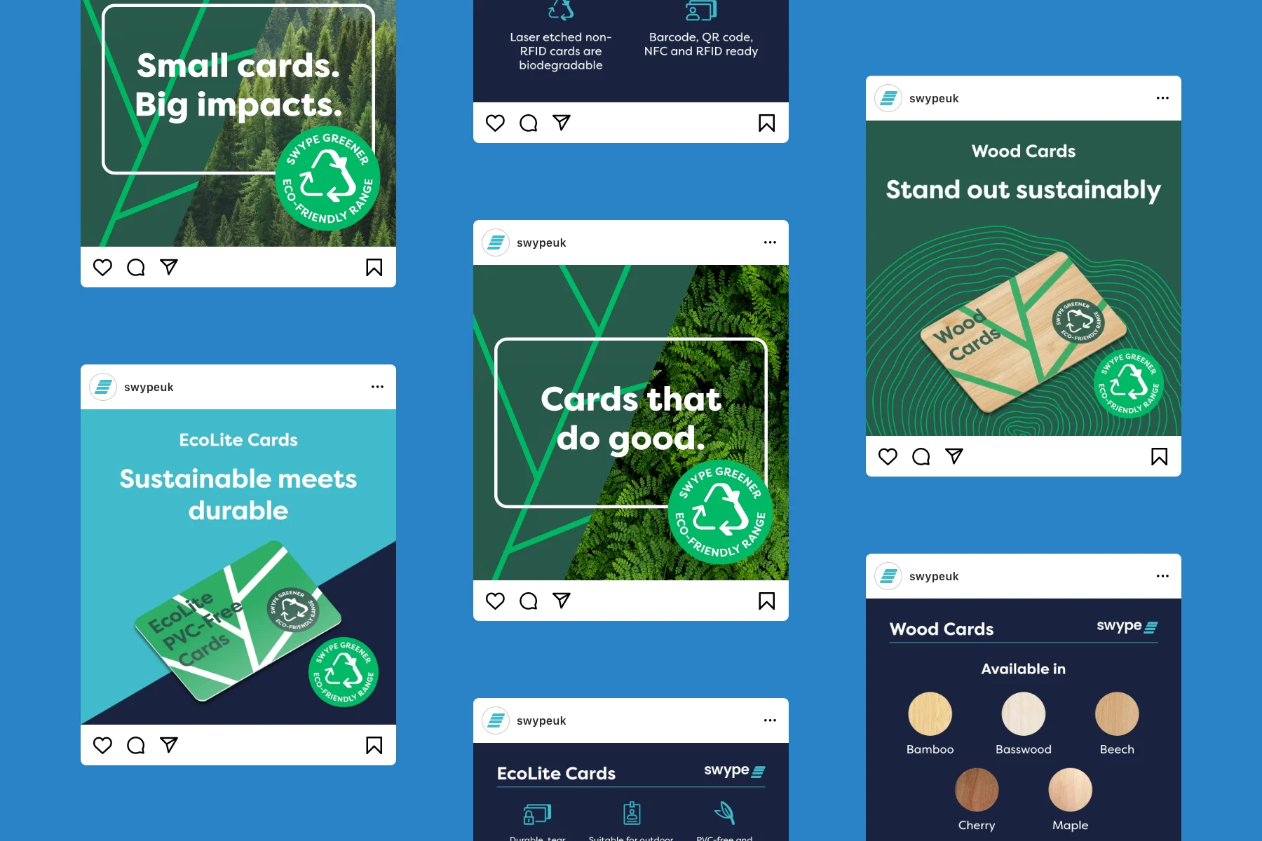 Swype branding eco range social instagram posts