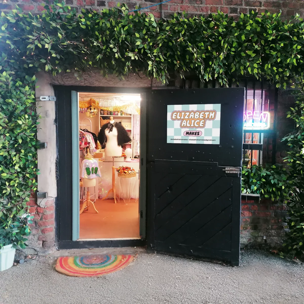 Elizabeth Alice Makes branding signage studio door sign