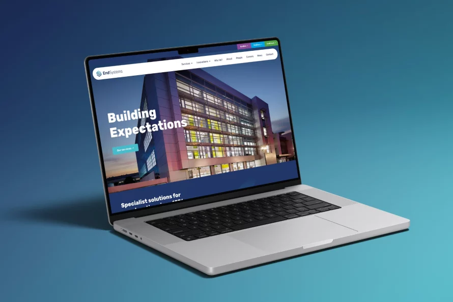 End Systems website design desktop laptop