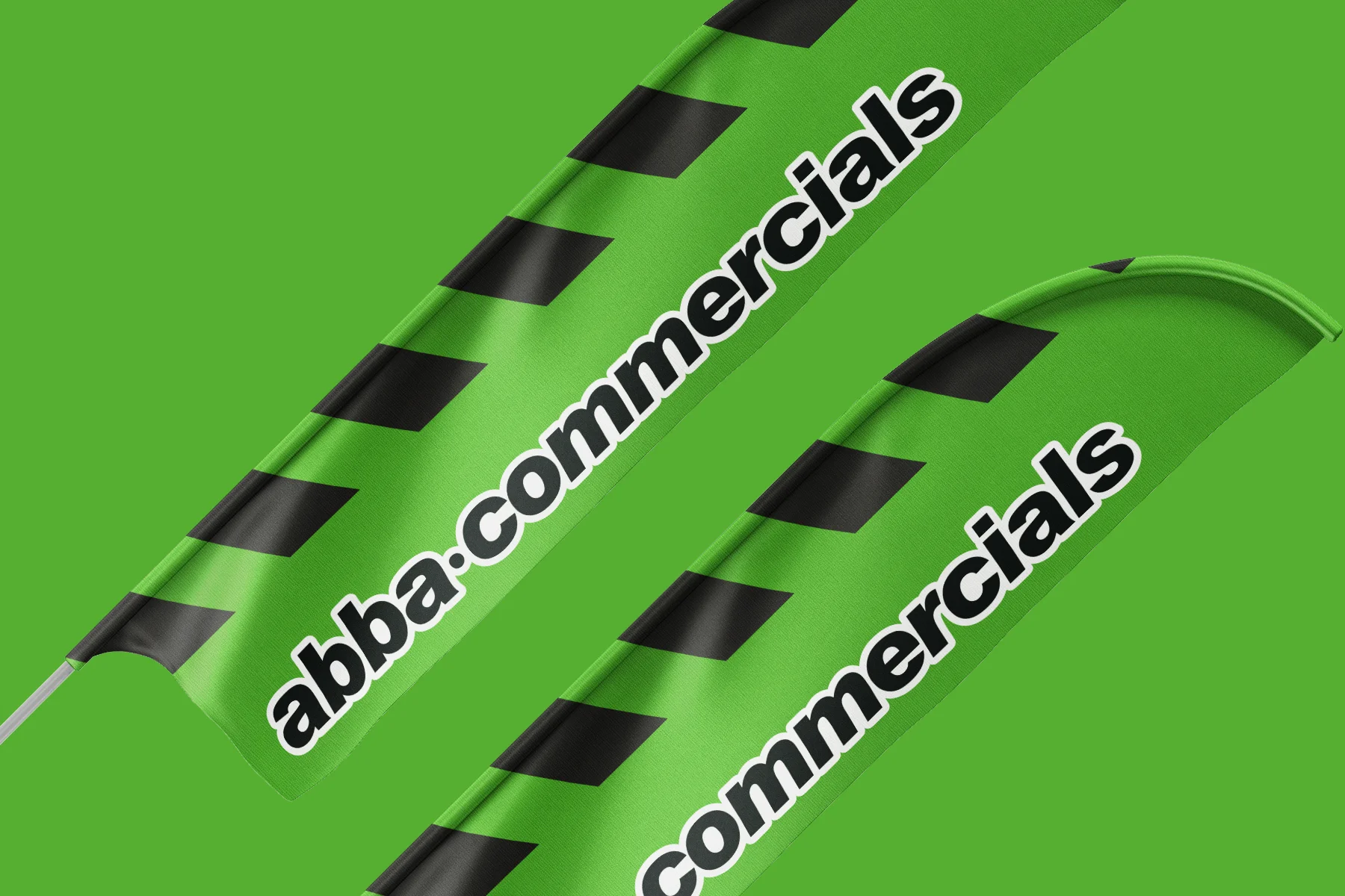 Abba Commercials feather flags design for Road Transport Expo 2026