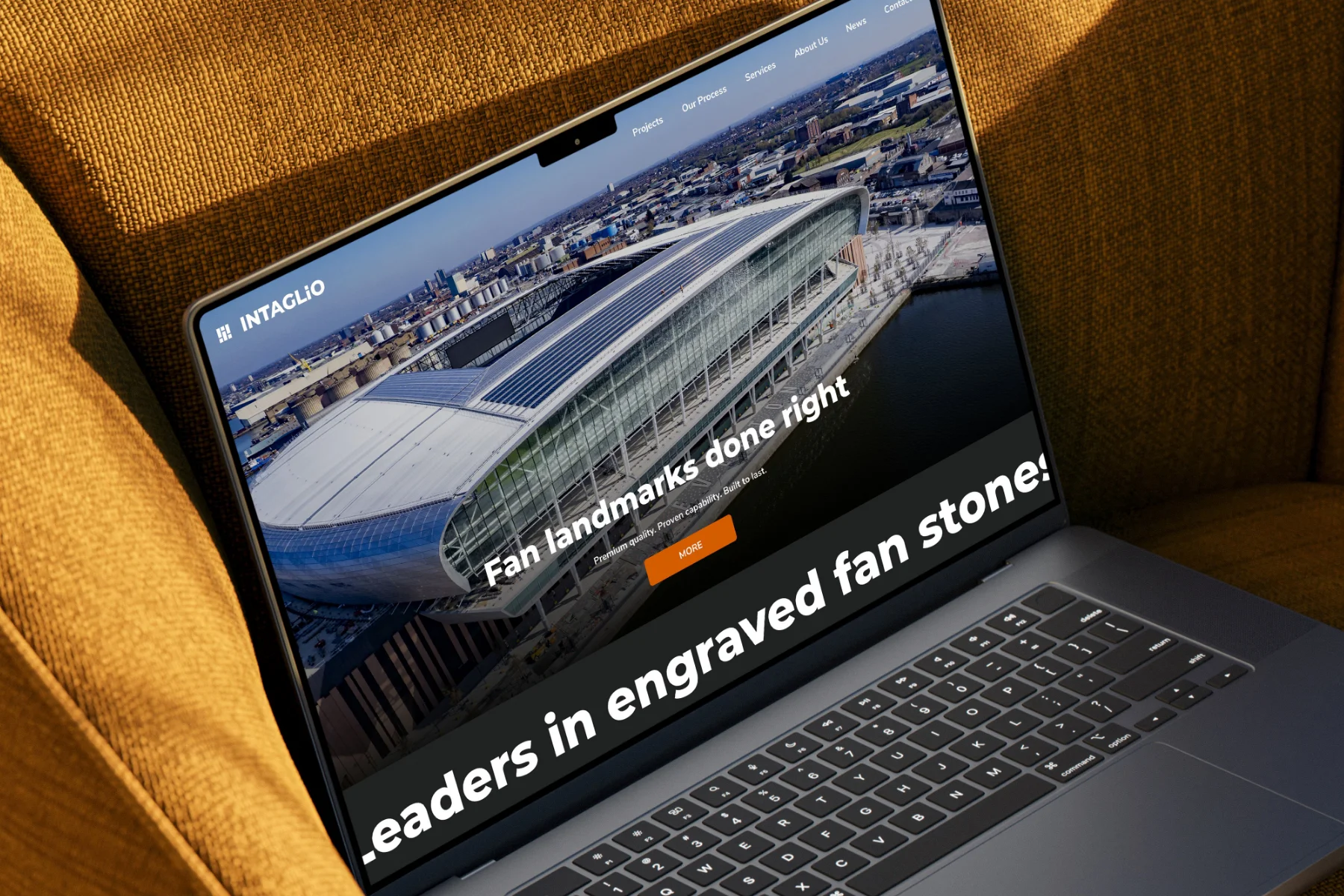 Intaglio Creative website design desktop homepage Everton Way