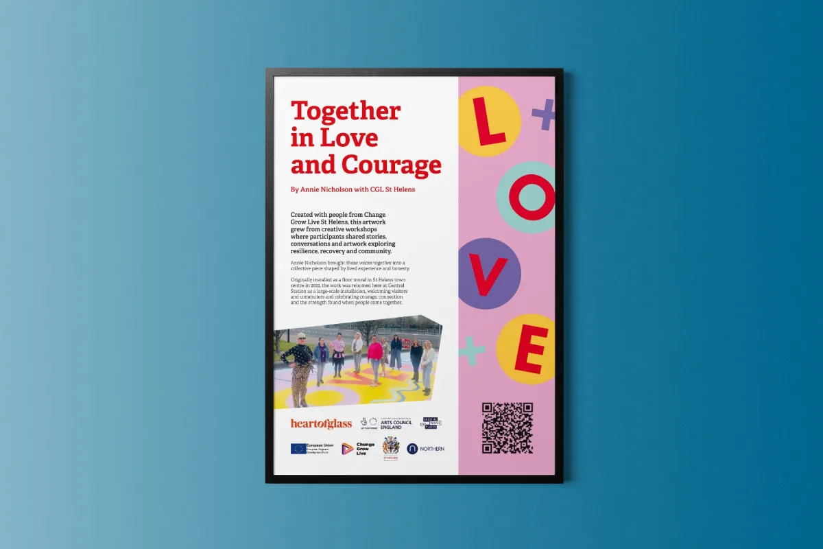 Heart of Glass 2026 Together in Love and Courage wall mural poster