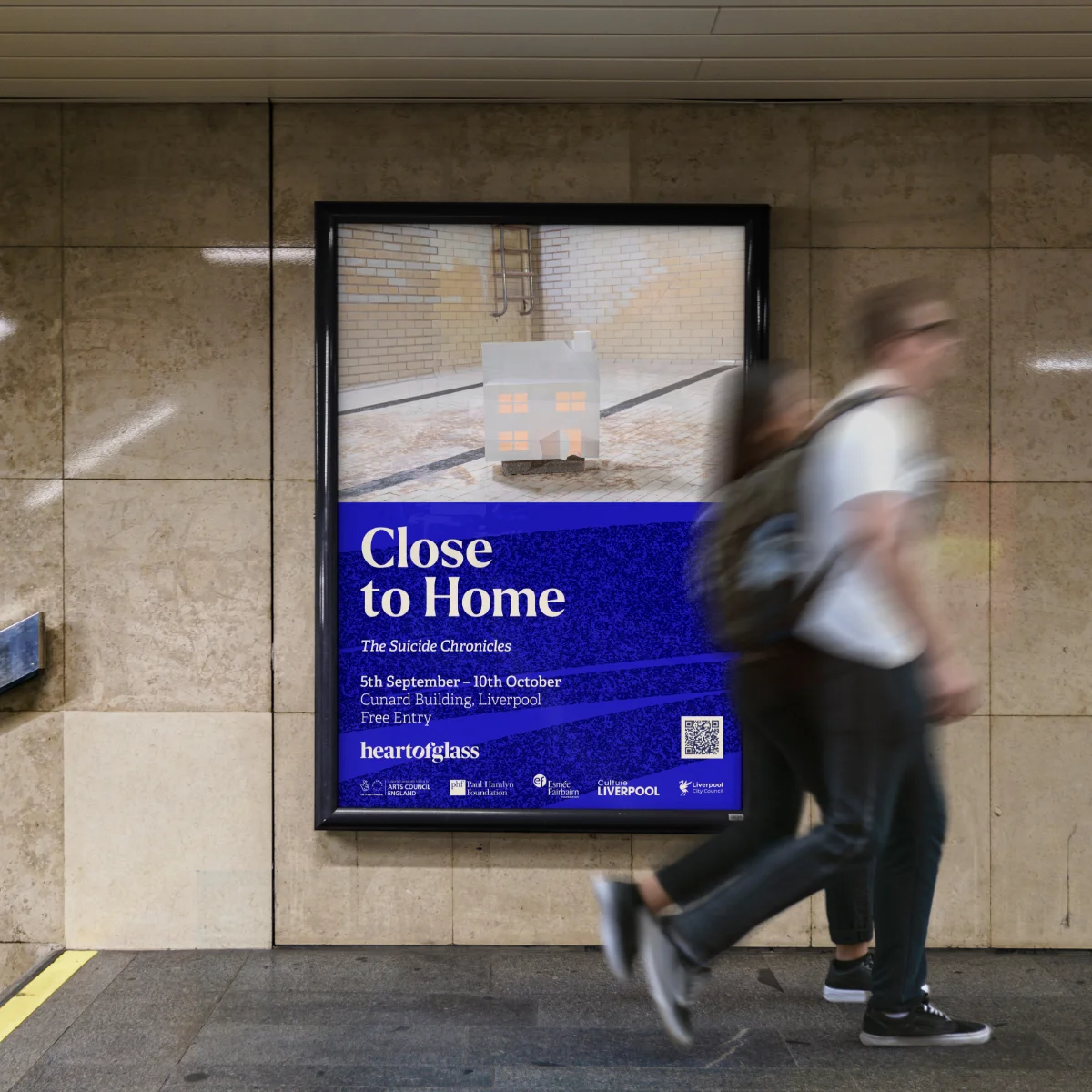 Heart of Glass Close to Home The Suicide Chronicles at The Cunard Building Liverpool Outdoor Poster 3