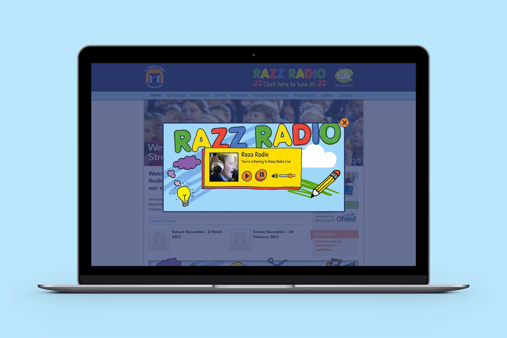 Allanson Street Primary School razz radio player