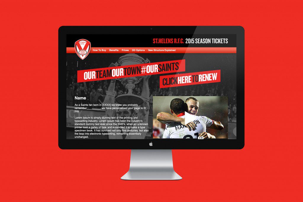 Saints season ticket campaign website