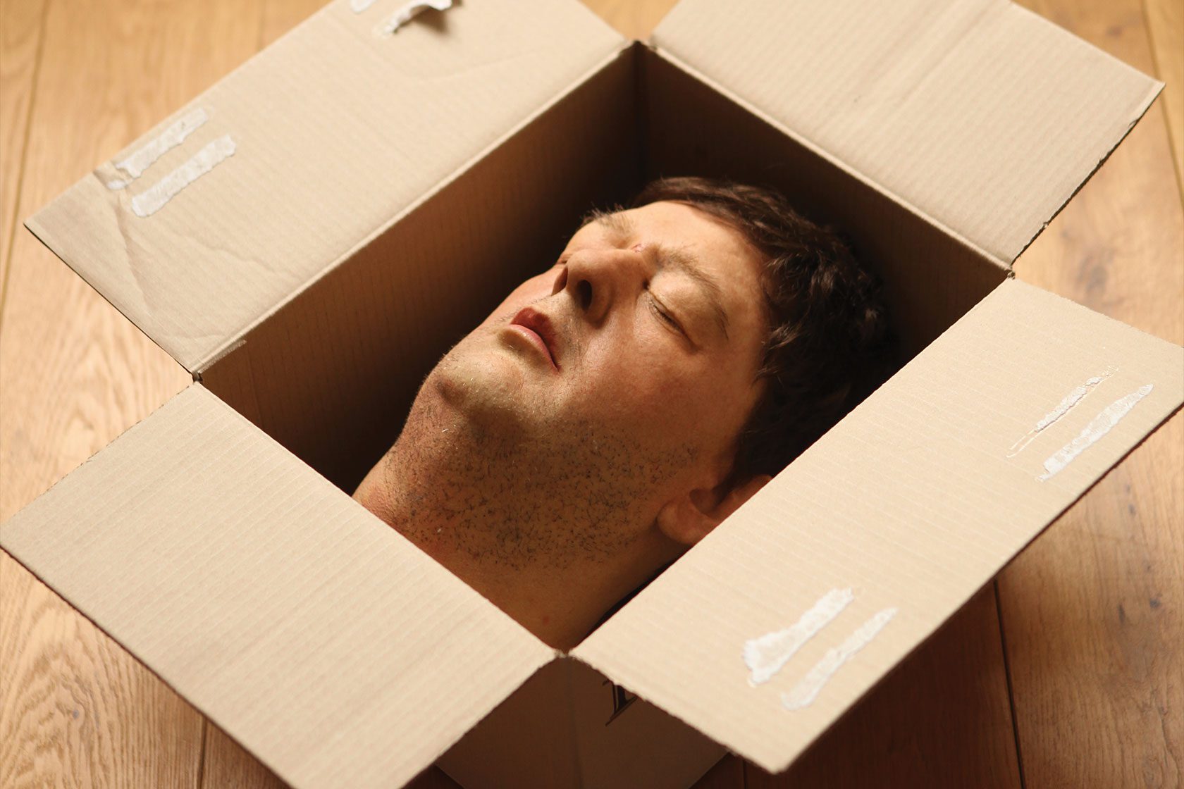 Becoming Johnny Vegas head in a box