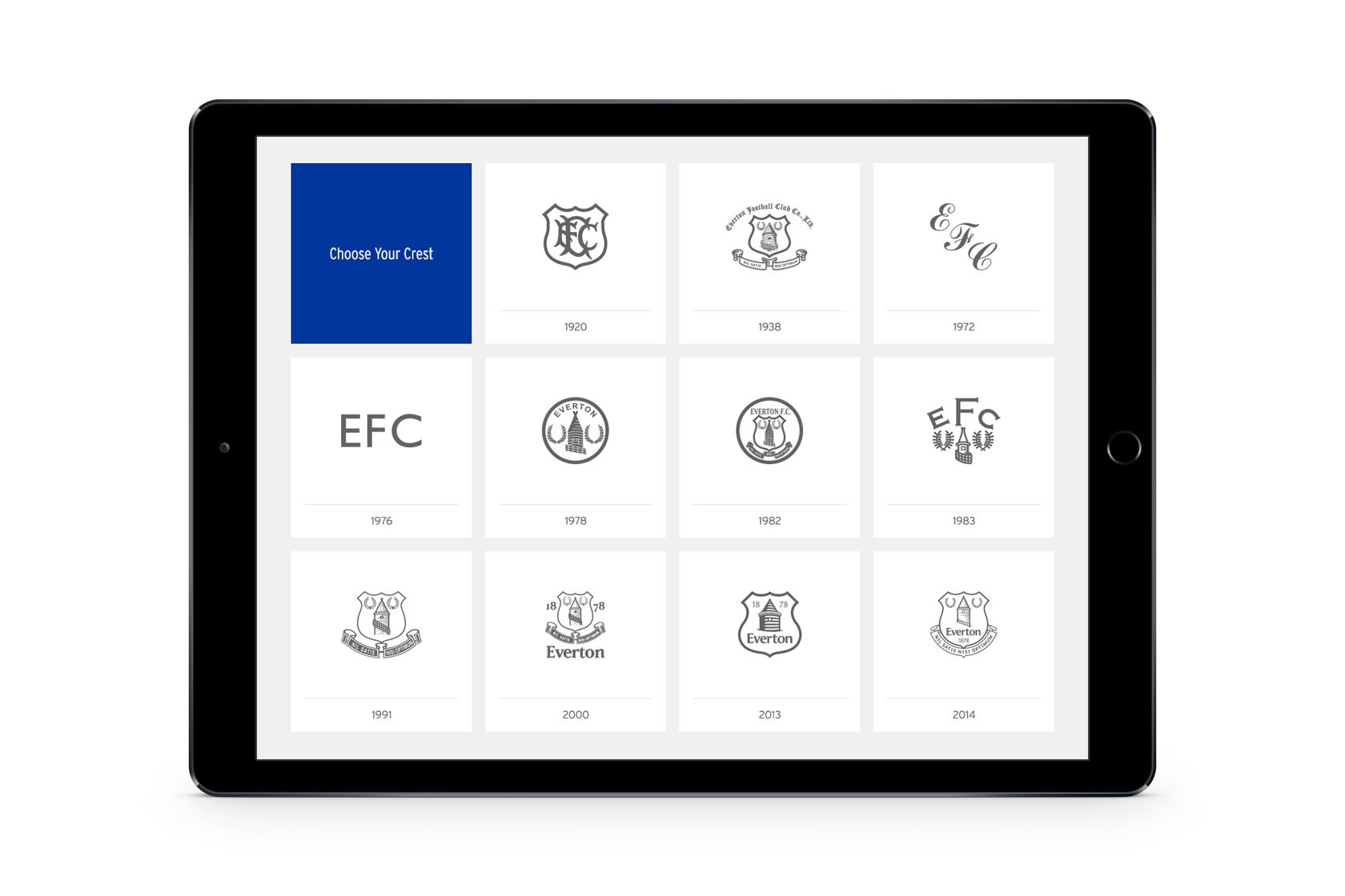 Sports tribute Everton crests