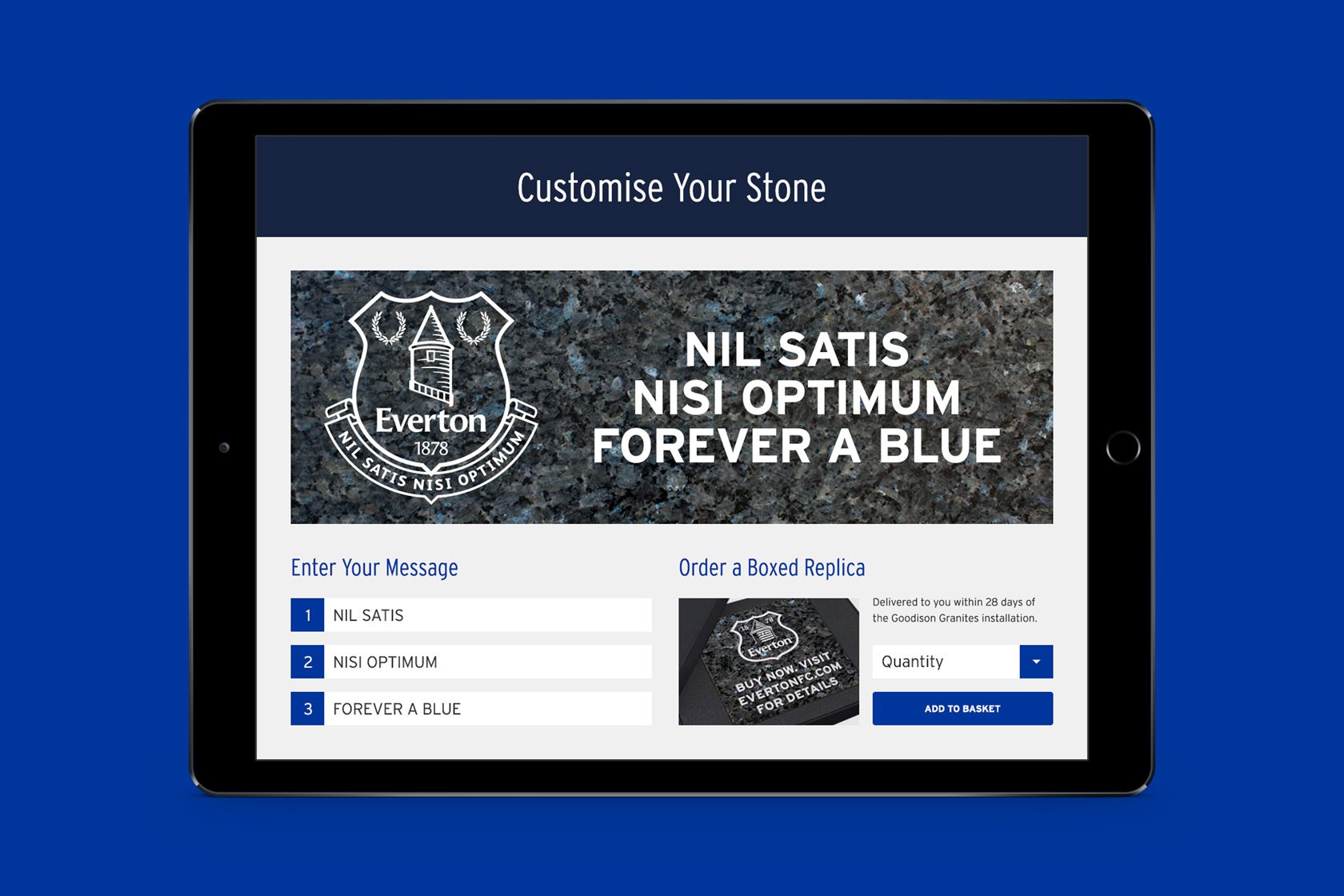 Sports tribute Everton customise tablet
