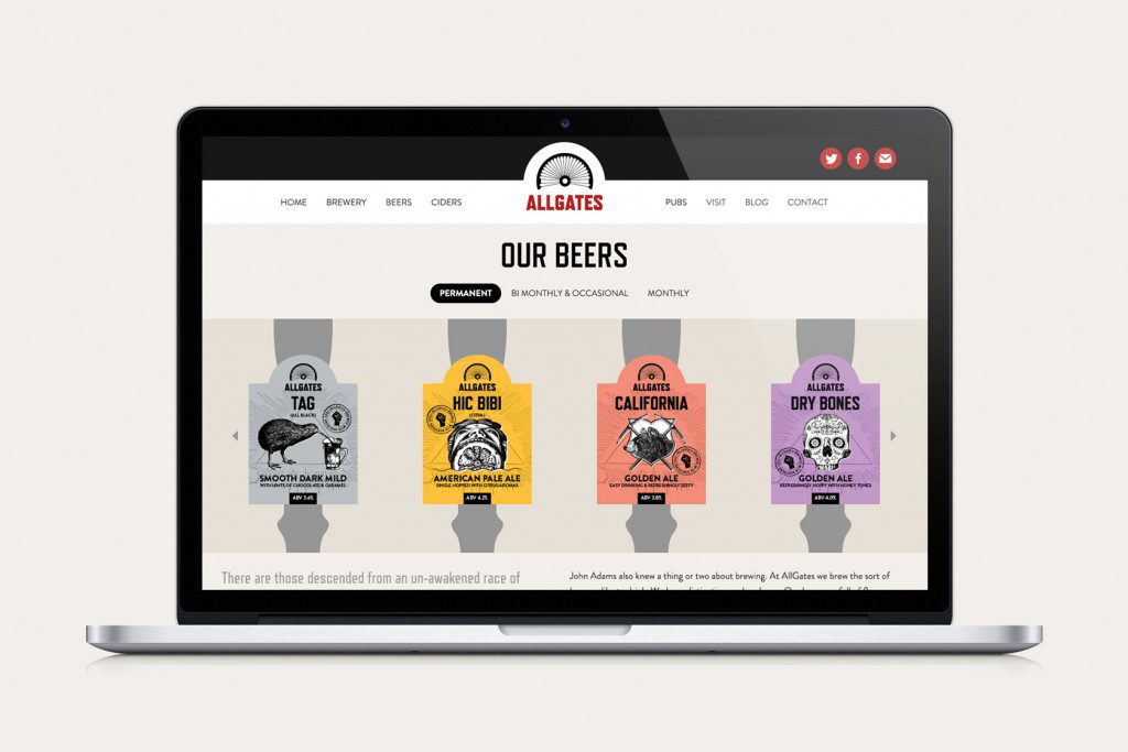 Allgates Brewery Responsive website