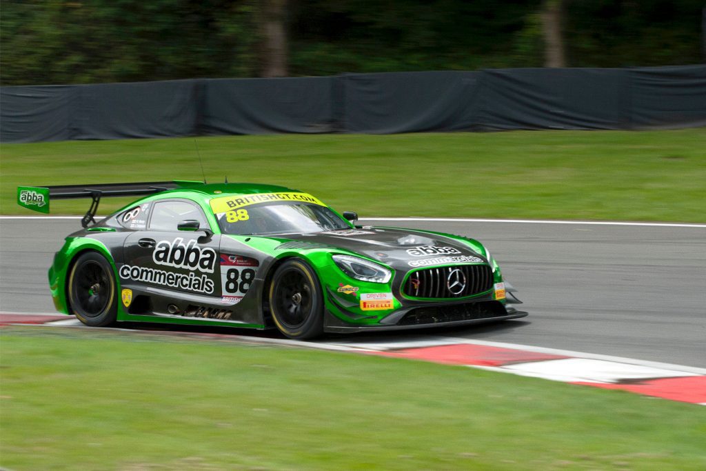 Team ABBA Racing Branding Mercedes AMG GT3 at Oulton Park