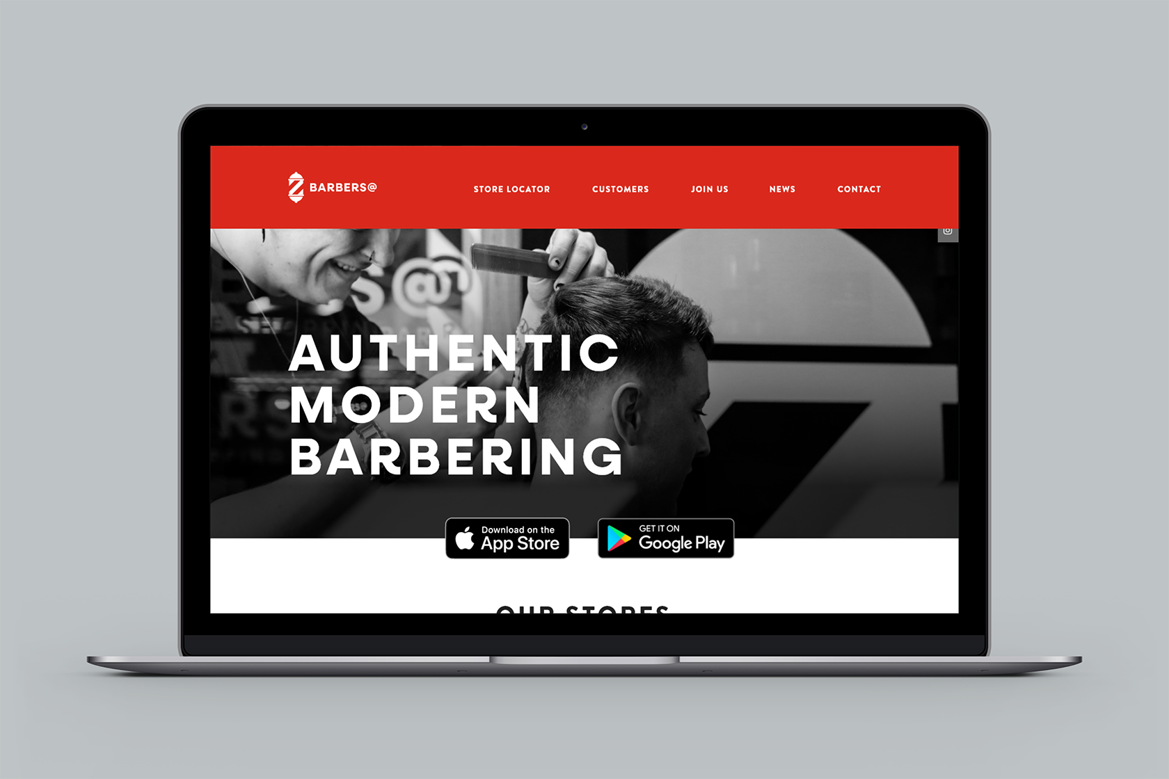 Barbers@ website desktop view